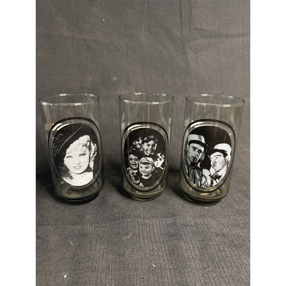 Vintage 1979 Arby's Collector Glasses Little Rascals Abbott Costello Mae West